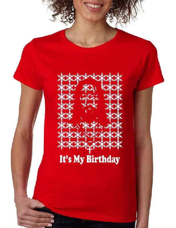 Its my birthday Jesus Womens T-shirt Striped Floral Plaid