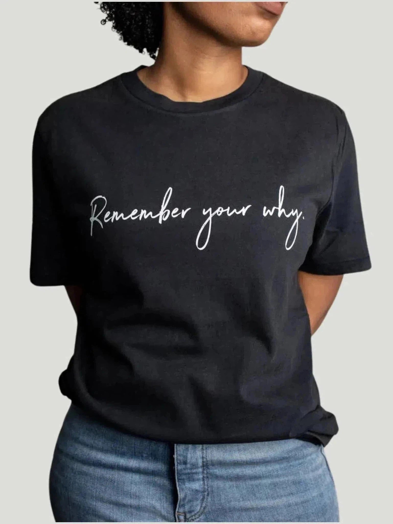 Know Purpose Remember Your Why Tee Striped Floral Plaid