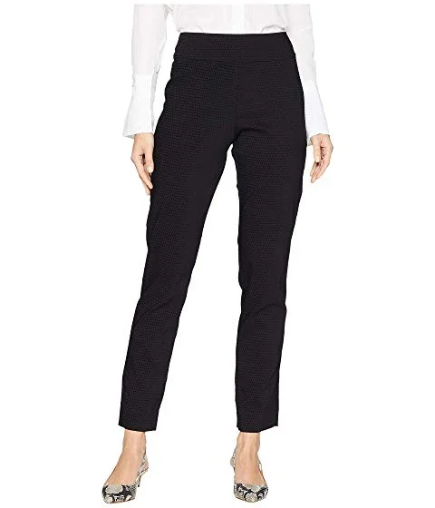 Krazy Larry Black Velvet Dot Pull-On Ankle Pant Wide-Legged Palazzos