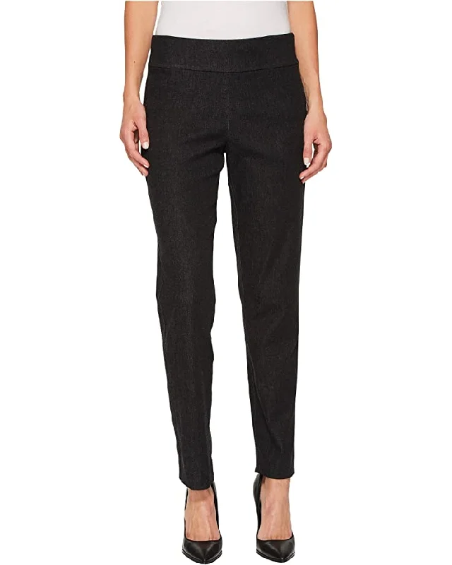 Krazy Larry Pull-On Denim Ankle Pants Black Fashionable Tapered Leg Pants