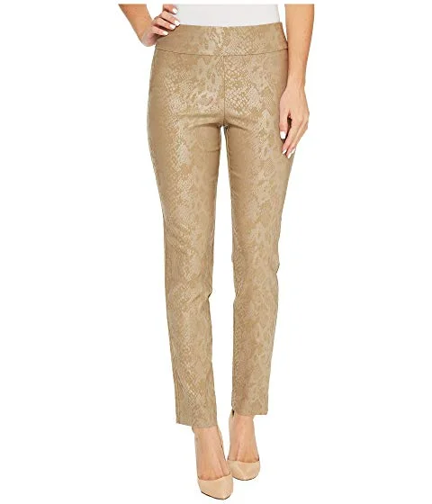 Krazy Larry Taupe Python Pull-On Ankle Pant Soft Wool Pants