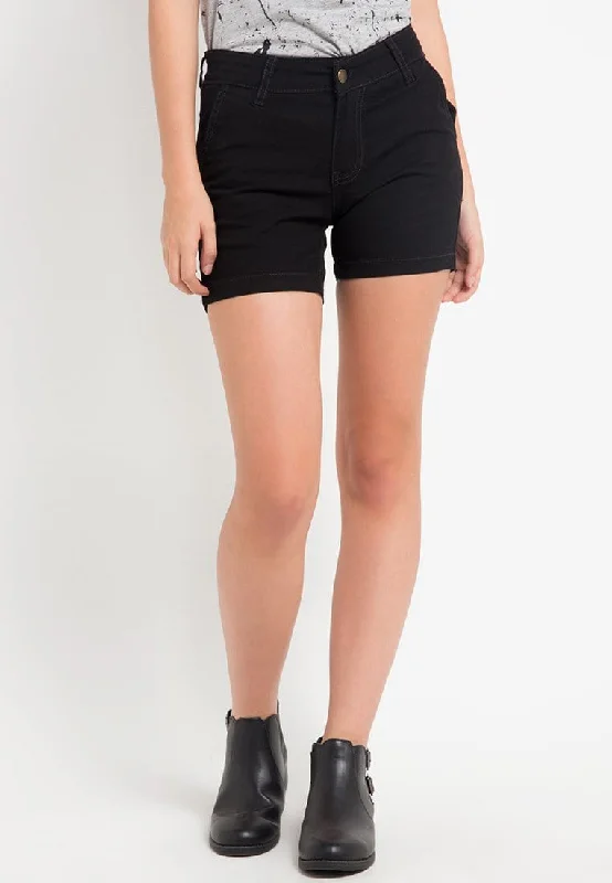 Third Day LB010i Ladies Hot Pants Black Plain Trendy Palazzo Pants