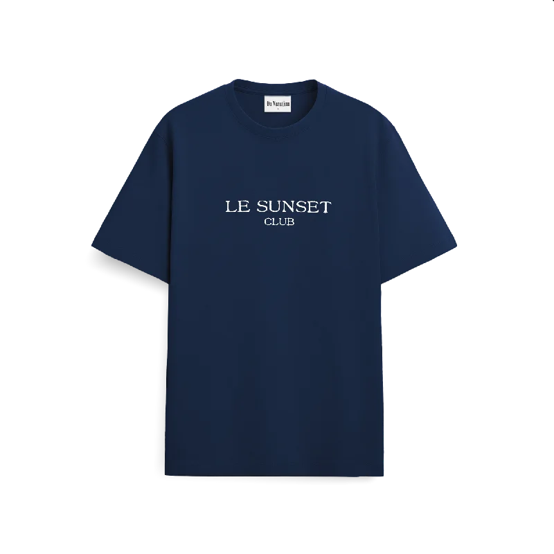 Le Sunset T-Shirt - Navy Seamless Knitted Crochet