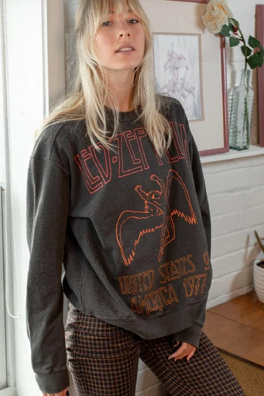 Led Zeppelin USA 1977 Sweatshirt Seamless Knitted Crochet