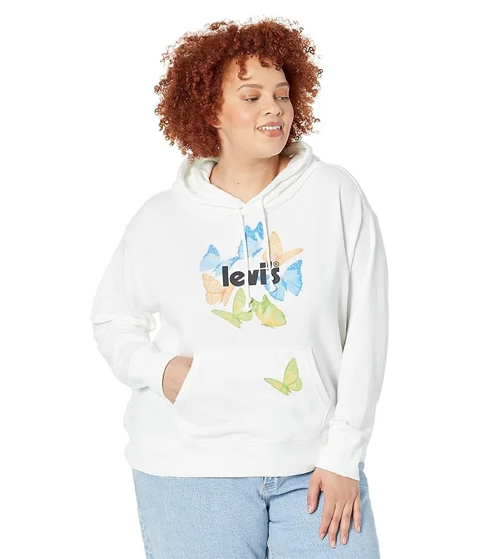 Levi's(r) Womens Graphic Standard Hoodie Hoodie with Hem Applique Textured Unique