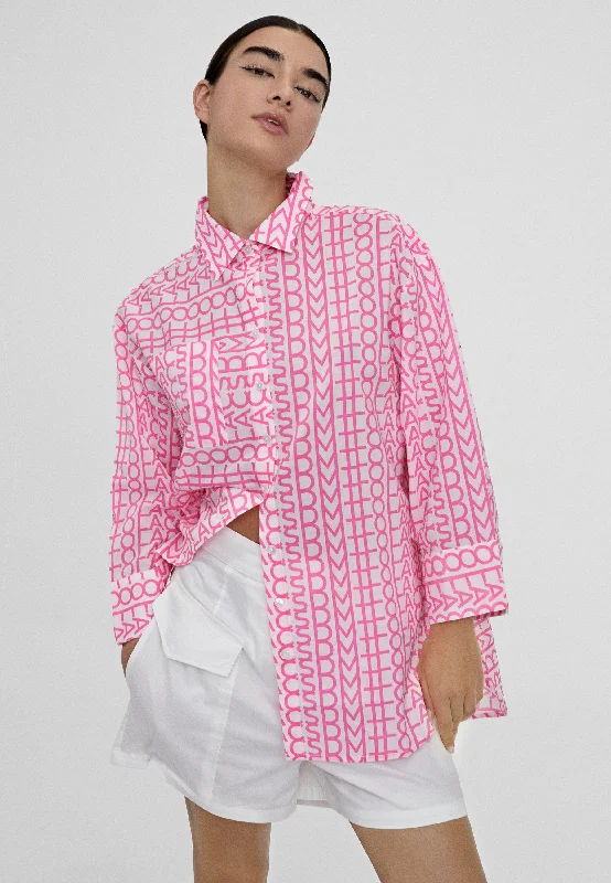 Oversized logo print shirt Anti-Shrink Durable Soft