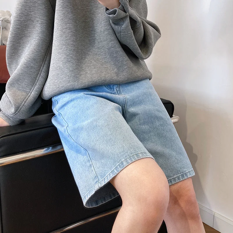 High waist leap denim shorts pants female summer straight tide insoluble pants Chic Wool Trousers High waist leap denim shorts pants female summer straight tide insoluble pants Chic Wool Trousers