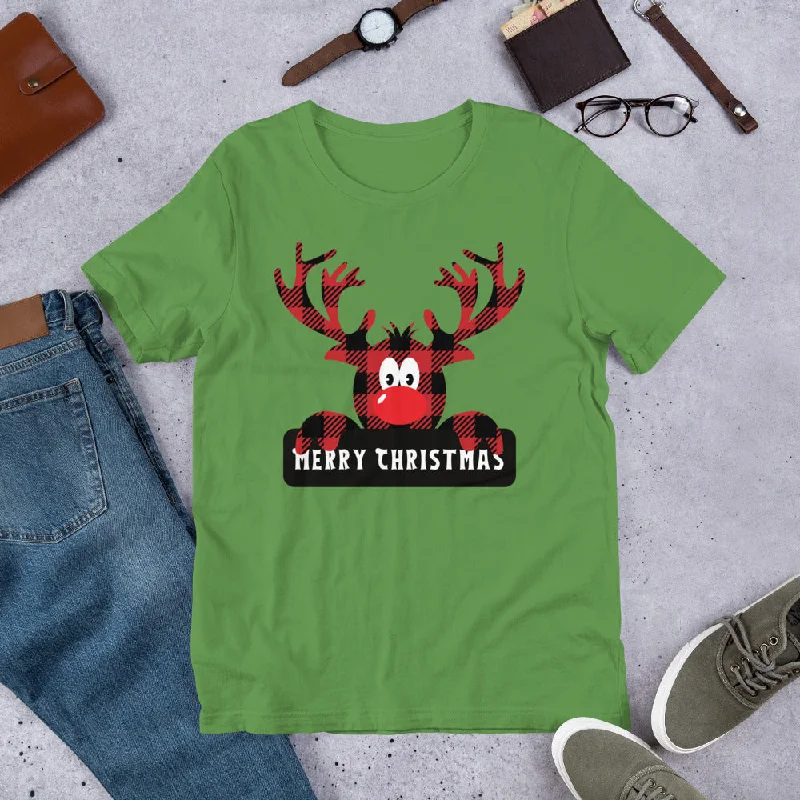 Merry Christmas Deer Unisex t-shirt Seamless Knitted Crochet