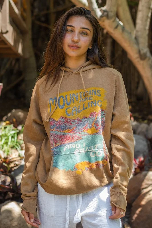 Mountains Calling Vintage Hoodie Hoodie with Drawcord Adjustable Secure