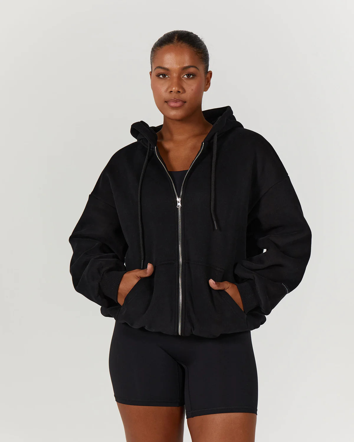 Muscle Republic | Oversized Zip Up Hoodie - Black Hoodie with Turtle Neck Cozy Winter Muscle Republic | Oversized Zip Up Hoodie - Black Hoodie with Turtle Neck Cozy Winter