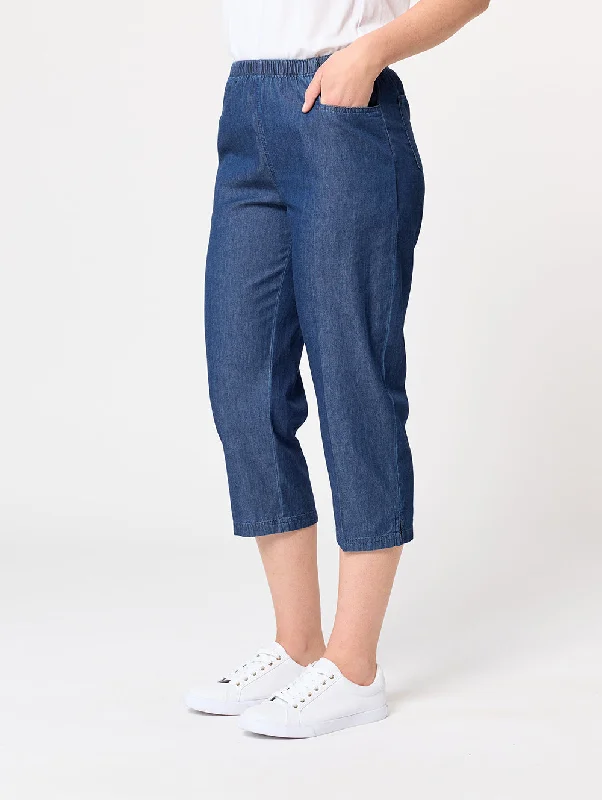 Nashville Denim 3/4 Pant Trendy High-Waist Trousers