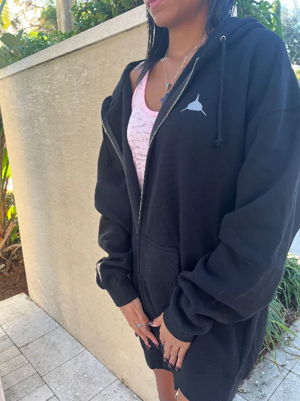 Neptunic Overstocked Black Zipped Hoodie w/Gray Logo Hoodie with Drawcord Adjustable Secure Neptunic Overstocked Black Zipped Hoodie w/Gray Logo Hoodie with Drawcord Adjustable Secure