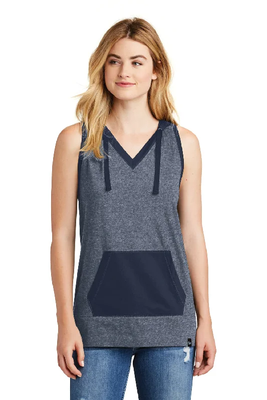 New Era Womens Heritage Hooded Tank Top - Navy Blue/Navy Blue Twist Hooded Sweatshirt Casual Wear Street Style New Era Womens Heritage Hooded Tank Top - Navy Blue/Navy Blue Twist Hooded Sweatshirt Casual Wear Street Style