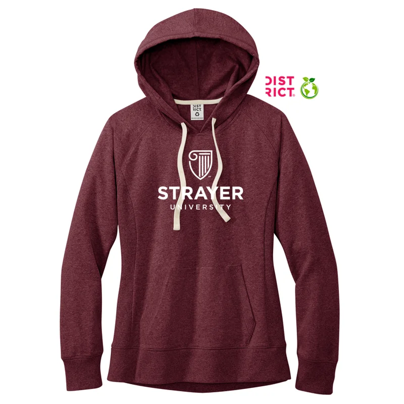 NEW STRAYER District® Women’s Re-Fleece™ Hoodie - Maroon Heather Hoodie with Camouflage Military Edgy NEW STRAYER District® Women’s Re-Fleece™ Hoodie - Maroon Heather Hoodie with Camouflage Military Edgy