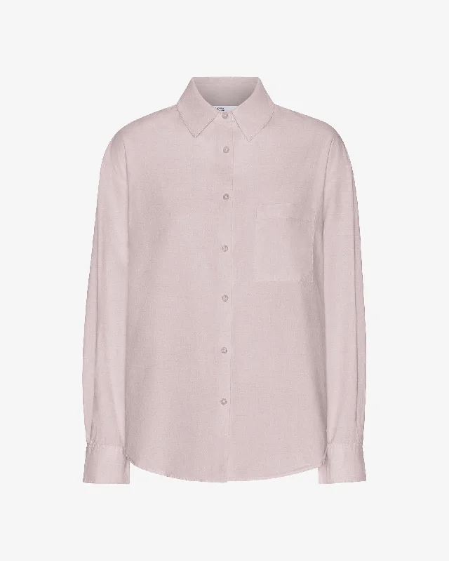 Organic Oversized Shirt - Faded Pink Boxy Fit Fitted Loose