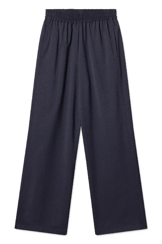 PEARL PANTS NAVY Elegant Wool Trousers