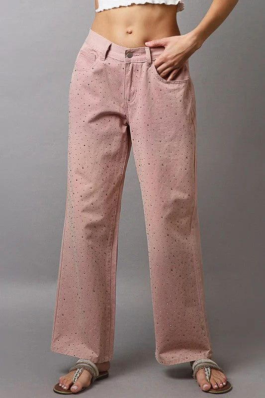 POL Embellishments Gradient Wide Leg Pants Comfortable Wide-Leg Pants
