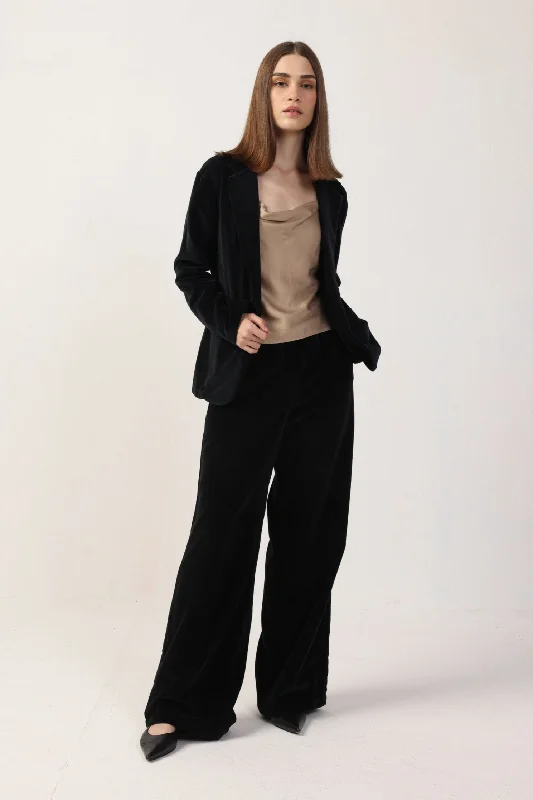 Pull On Pants - Cotton Velvet Casual Drawstring Pants