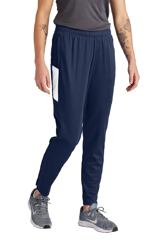 Sport-Tek Womens Moisture Wicking Travel Pants w/ Pockets - True Navy Blue/White - New Fashionable Work Pants