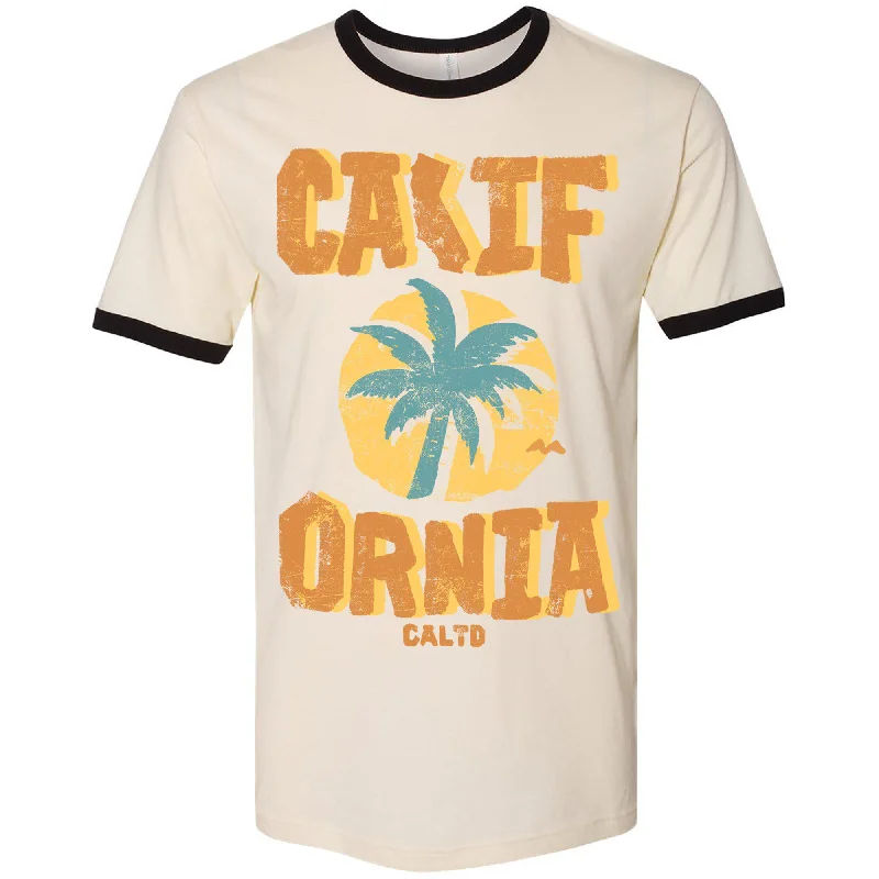 Sunset California Love Ringer Tee Cashmere Blend Cotton Blend Poly Blend