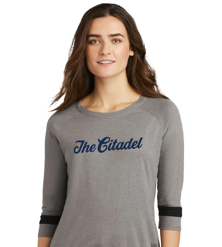 The Citadel New Era ® Ladies Tri-Blend 3/4-Sleeve Tee Front Pockets Side Pockets Patch Pockets