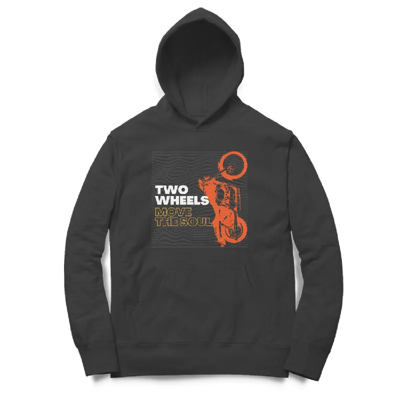Two Wheels - Unisex Hoodie Hoodie with Button Classic Timeless