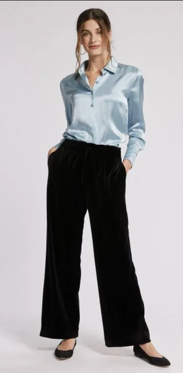 Tyler Boe Palmer Velvet Wide Leg Pant Elegant Palazzo Trousers
