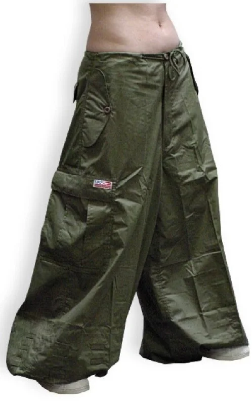 Unisex 40 " Wide Leg UFO Pants (Olive Green) Comfortable Denim Leggings