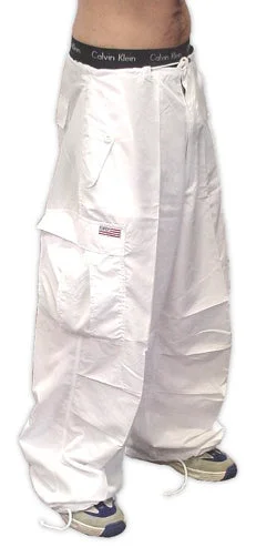 Unisex Basic "Super Soft" UFO Pants (White) Trendy Tapered Pants