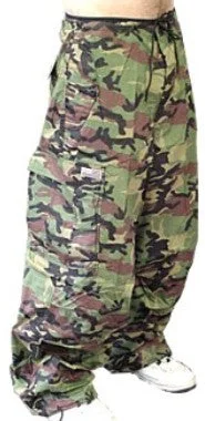 Unisex Basic UFO Pants (Green Camoflauge) Elegant Dress Pants