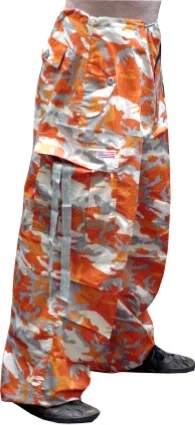Unisex Basic UFO Pants (Orange Camo) Stylish Casual Pants