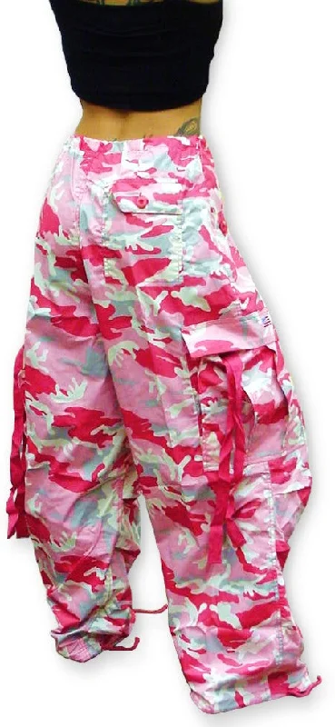 Unisex Basic UFO Pants (Pink Camo) Comfortable Cargo Pants