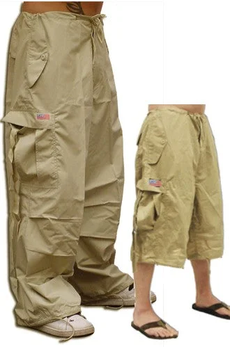 Unisex Basic UFO Pants w/ Zip Off Legs to Shorts (Khaki) Fashionable Button-Up Pants Unisex Basic UFO Pants w/ Zip Off Legs to Shorts (Khaki) Fashionable Button-Up Pants