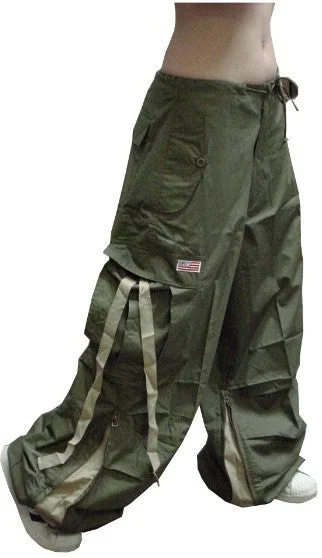 Unisex Basic UFO Pants with Expandable Bottoms  (Olive) Trendy Printed Pants