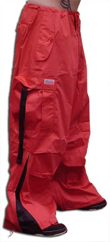 Unisex Basic UFO Pants with Expandable Bottoms (Red / Black) Comfortable Fleece Pants Unisex Basic UFO Pants with Expandable Bottoms (Red / Black) Comfortable Fleece Pants