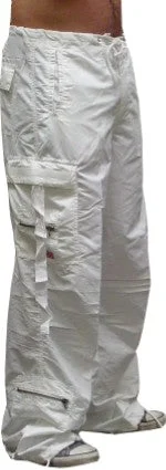 Unisex UFO Slim Fit Cantiene Pants (White) Classic Cropped Pants
