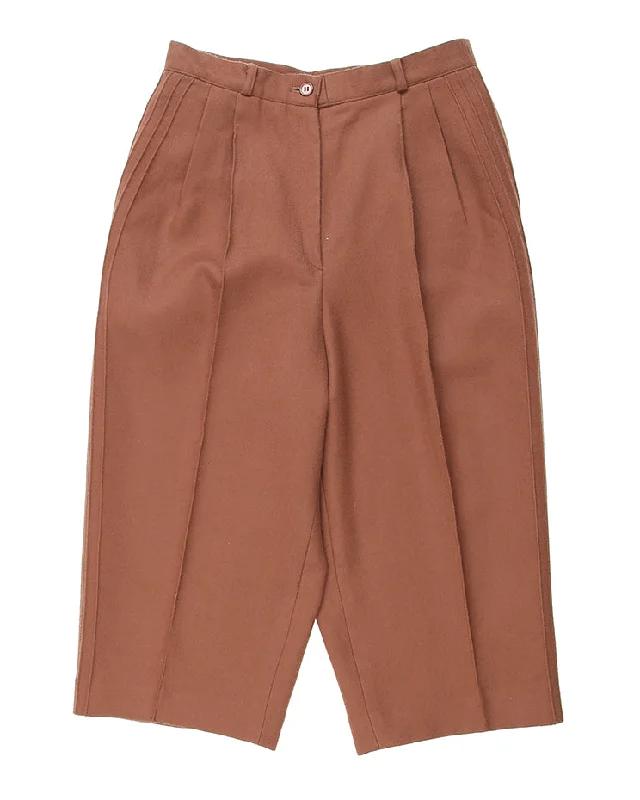 Vintage Brown Wool Crop Leg Pants - W26 Classic Chino Pants
