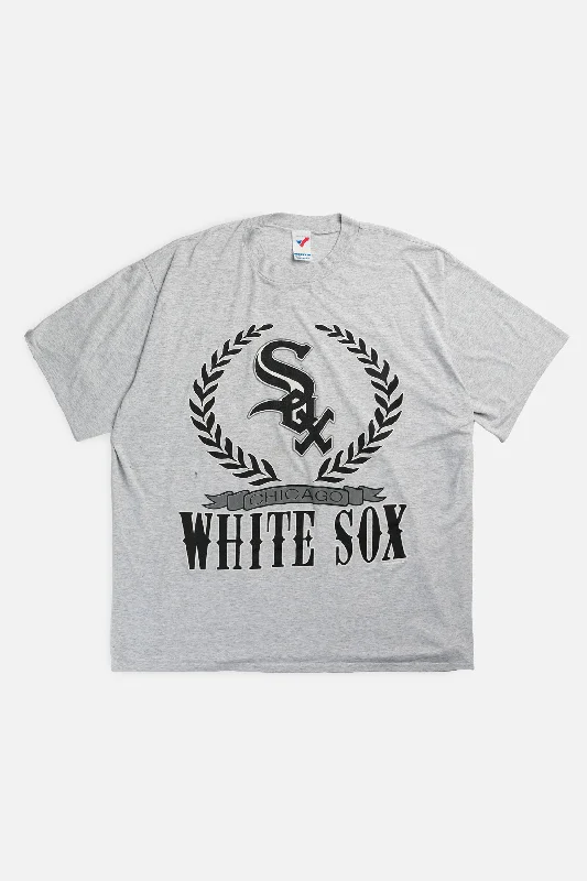 Vintage White Sox MLB Tee - XXL Beaded Sequined Faux Fur