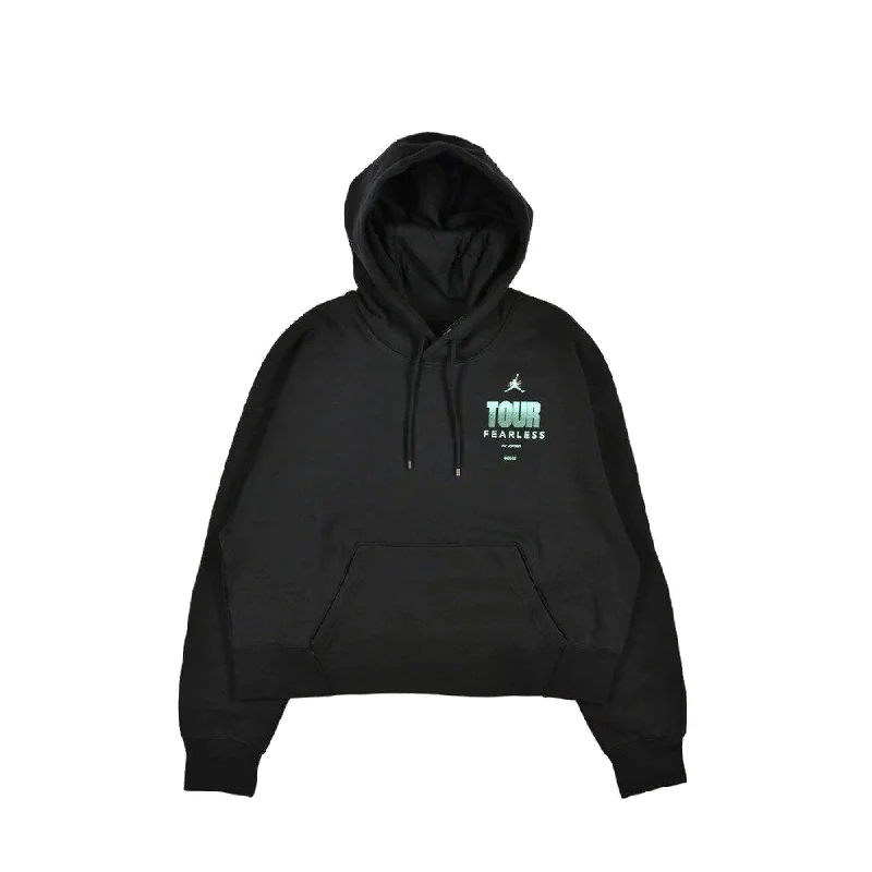 W Air Jordan HL Fearless Hoodie 'Black' Hoodie with Lace Feminine Delicate