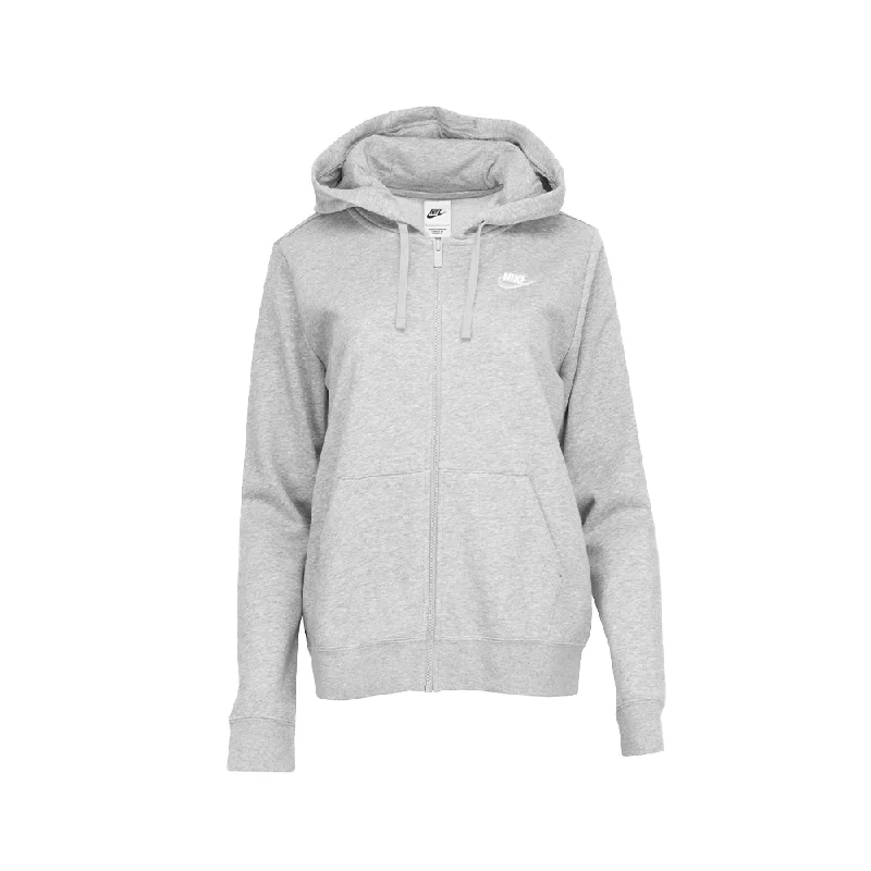 W NSW Club Fleece Full-Zip Hoodie 'Dark Grey Heather/White' Hoodie with Zipper Versatile Modern W NSW Club Fleece Full-Zip Hoodie 'Dark Grey Heather/White' Hoodie with Zipper Versatile Modern