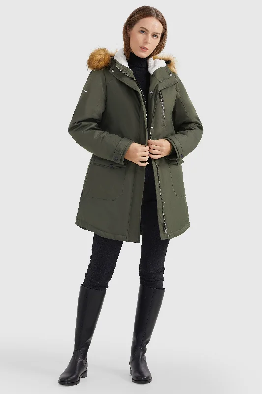 Water-Resistant Hooded Parka Hoodie with Emblem Brand Identity
