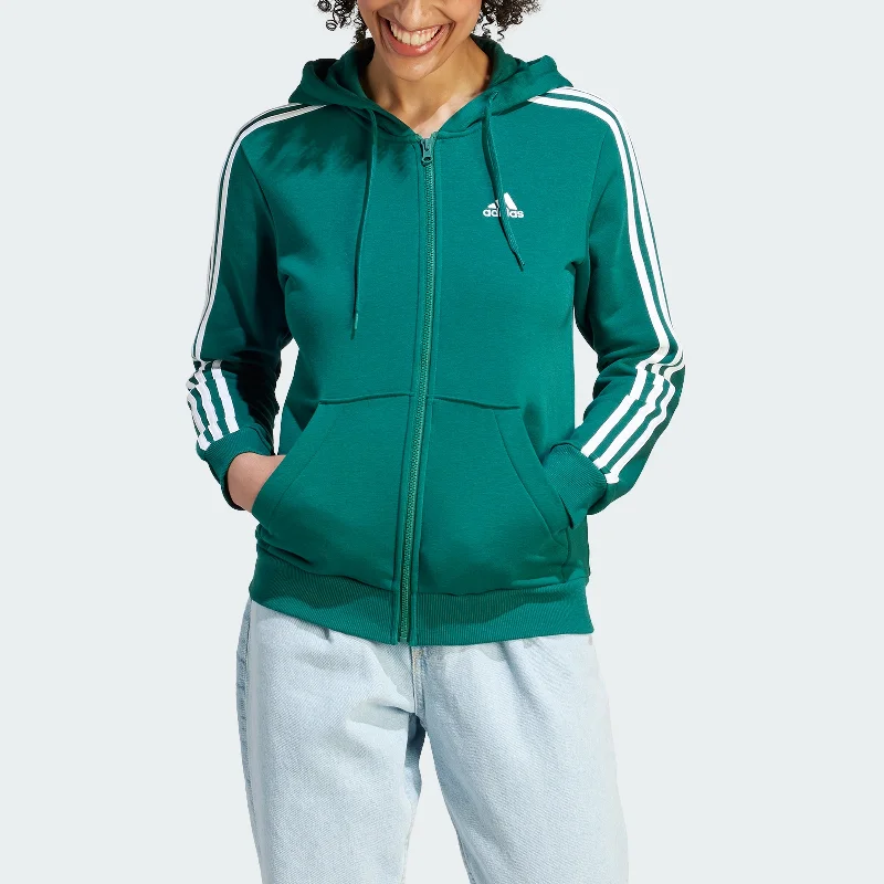 Women's adidas Essentials 3-Stripes Full-Zip Fleece Hoodie Hoodie with Longline Fit Extended Stylish Women's adidas Essentials 3-Stripes Full-Zip Fleece Hoodie Hoodie with Longline Fit Extended Stylish