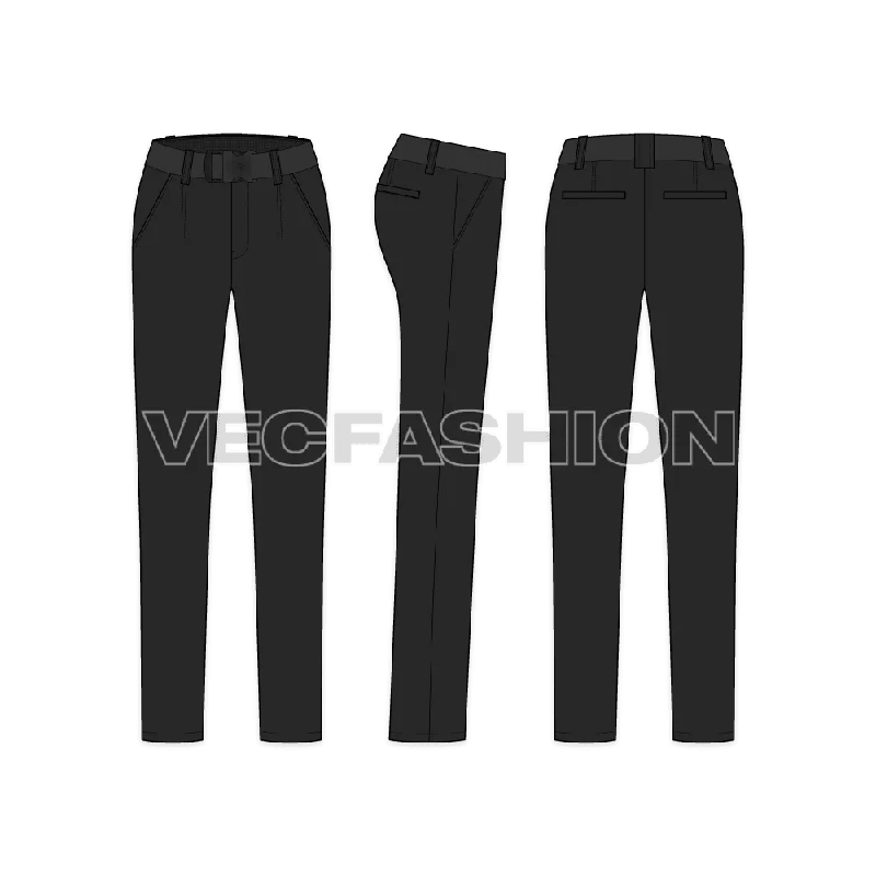 Women's Black Cotton Pants Fashionable Work Pants
