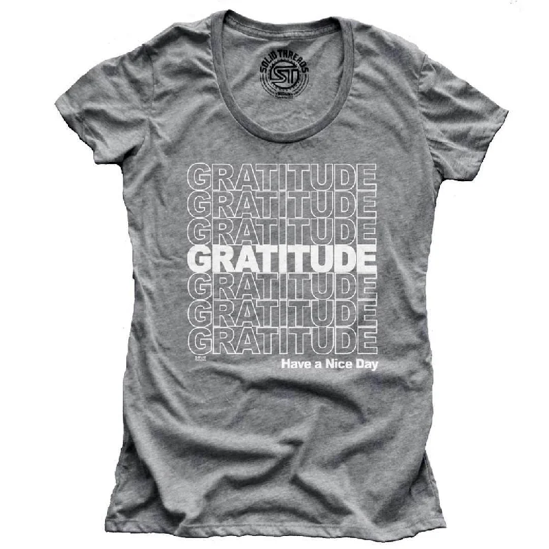 Women's Gratitude T-shirt Boxy Fit Fitted Loose