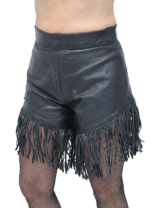 Woodstock Fringed Leather Hot Pants #SH11540FK () Casual Wide Pants