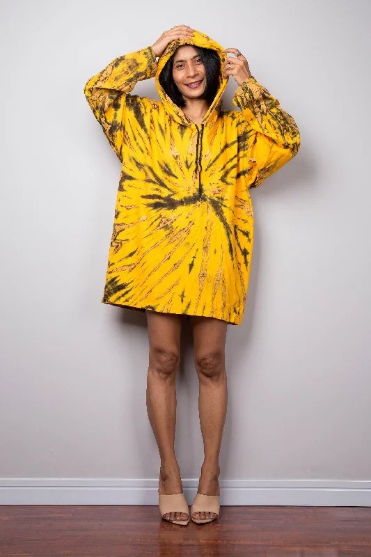 Yellow Tie Dye Hoodie Oversized Hoodie Comfort Casual