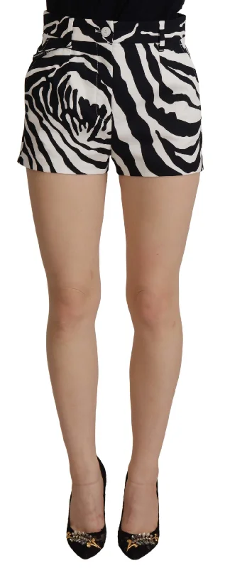 Zebra Print Mid Waist Hot Pants Elegant Dress Pants