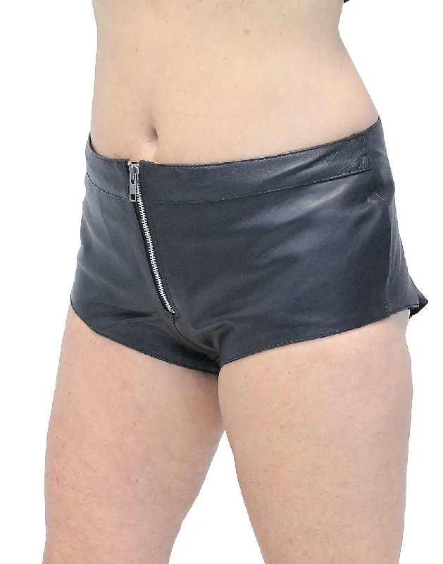 Zip Front Leather Skimpy Hot Pants #SH31080ZK () High-Waist Jeans