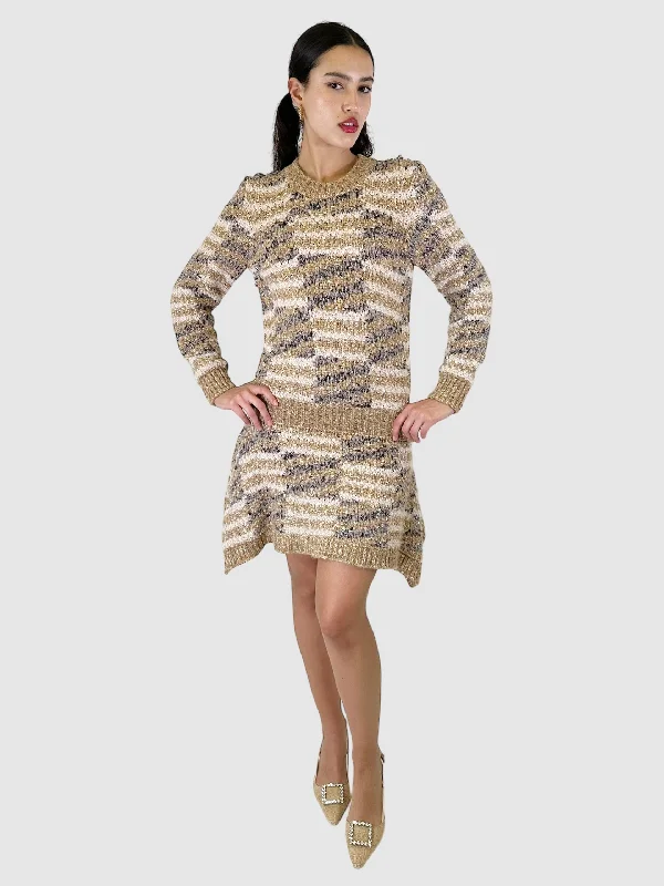 2018 Tweed Mini Dress - Size 36 Fashionable Mini Dress with Frills