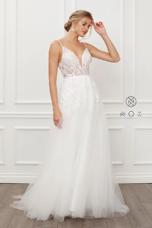 Classic A-line Skirt Sparkle Lace Top Bridal Gown E442 elastic waist skirt